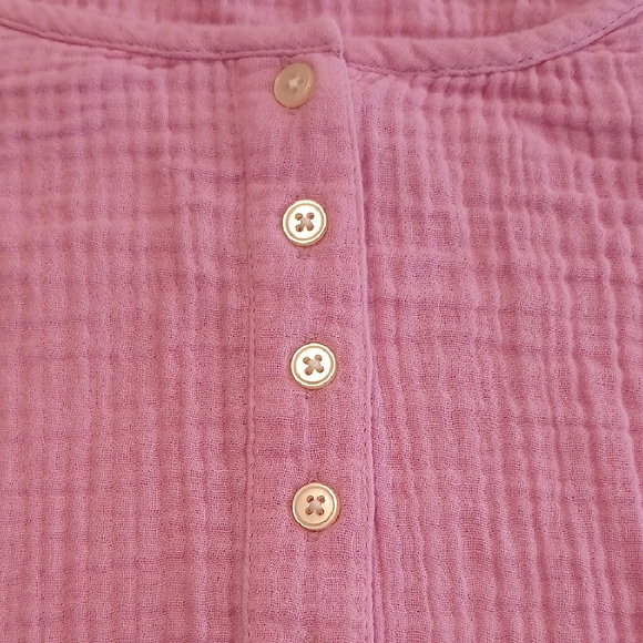 LOFT Pink Blouse with Textured Fabric and Relaxed Fit - Picture 3 of 7